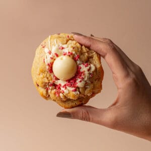 Raspberry & White Chocolate Lindt Cookie